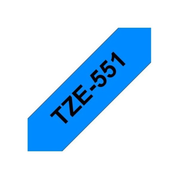 Brother TZe-551 labeltape 24mm, sort på blå