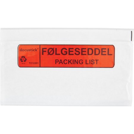 Følgeseddelslomme Følg./Pack., C65, 1000 stk.