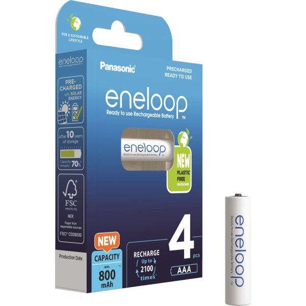 Panasonic Eneloop AAA genop.batterier, 4 stk