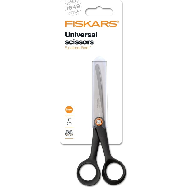Fiskars Functional Form Universalsaks, 17 cm, sort