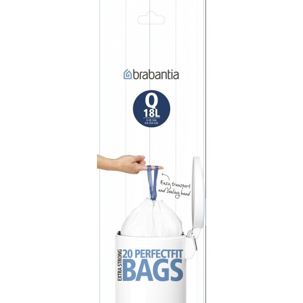 Brabantia Affaldspose Q, 18 liter, 20 stk.