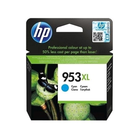 HP 953XL/F6U16AE blækpatron, cyan, 1600s.