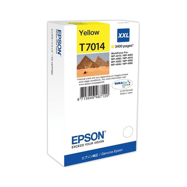 Epson nr.T7014/C13T70144010 blækpatron, gul, 3400