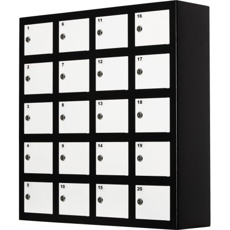 Smårumsskab 60 rum, 153x111x20, Hvid/Sort