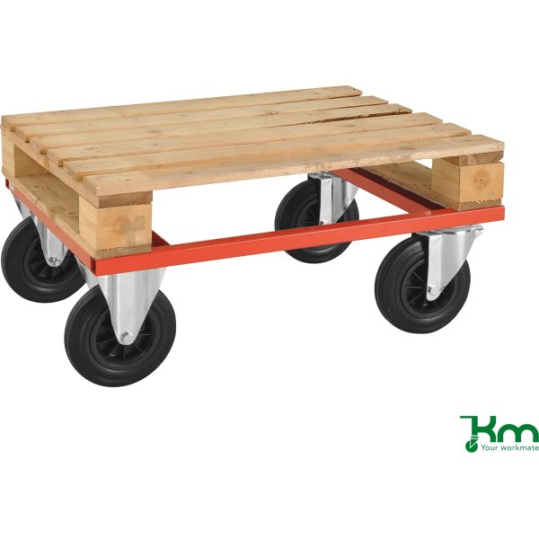 Palletransportvogn Lav, Halvpalle, Rød