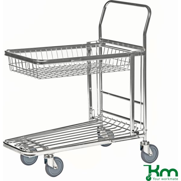 Plukvogn/butiksvogn m. kurv, 870x530x1010, 300 kg