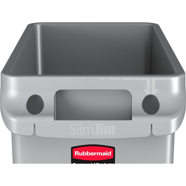 Rubbermaid Slim Jim affaldsbeholder, 87 liter, Grå