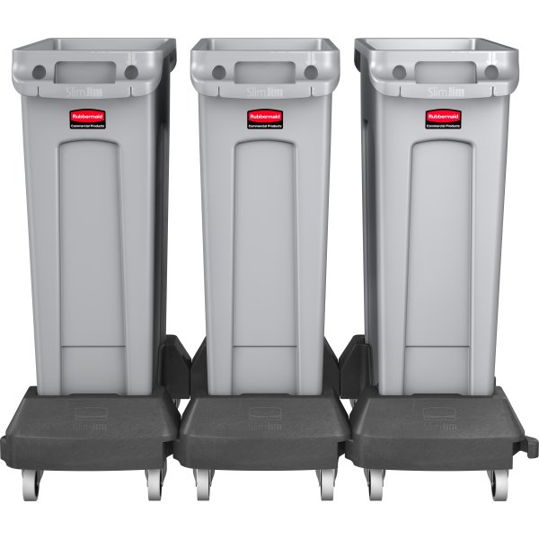 Vogn Rubbermaid Slim Jim affaldsbeholder, Sort