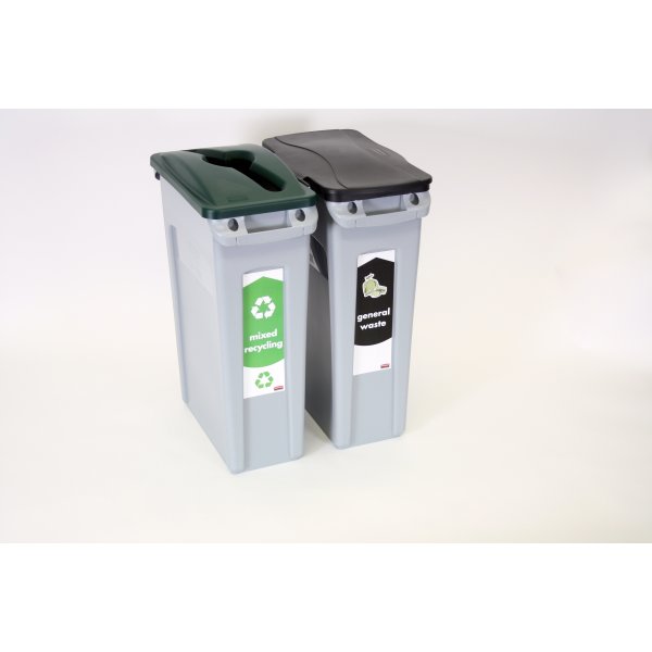 Rubbermaid Slim Jim Låg "Hængsel', Sort