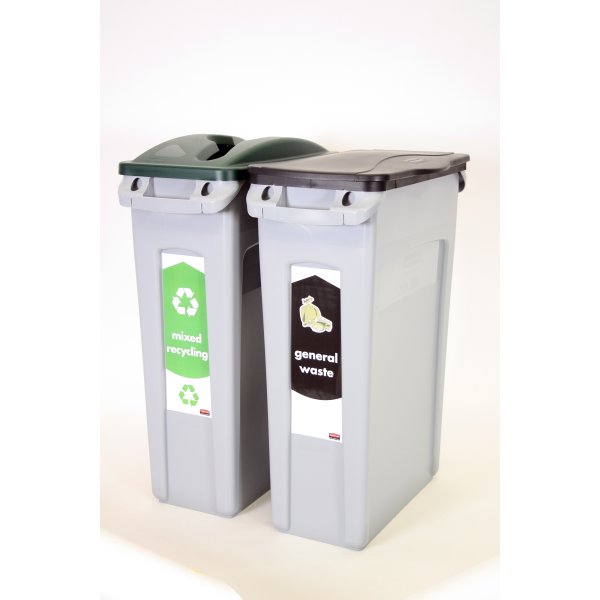 Rubbermaid Slim Jim Låg "Hængsel', Sort