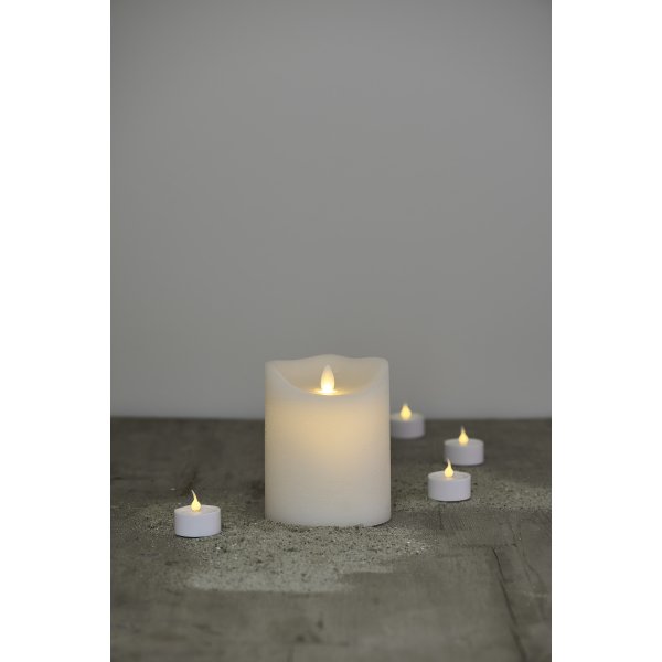 Sara LED vokslys, Hvid, Ø.10 cm, H.12,5 cm