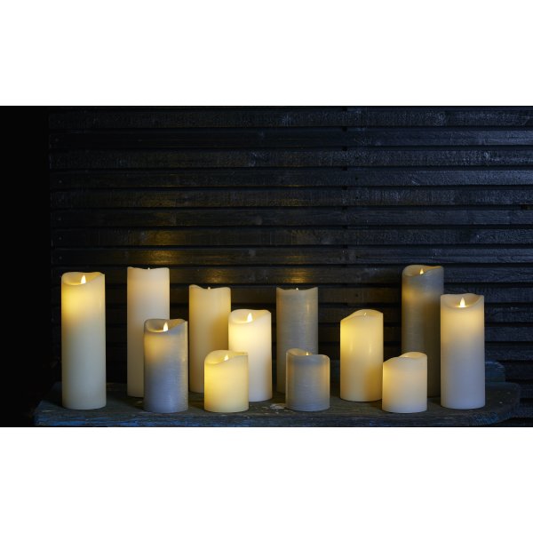 Sara LED vokslys, Hvid, Ø.10 cm, H.12,5 cm