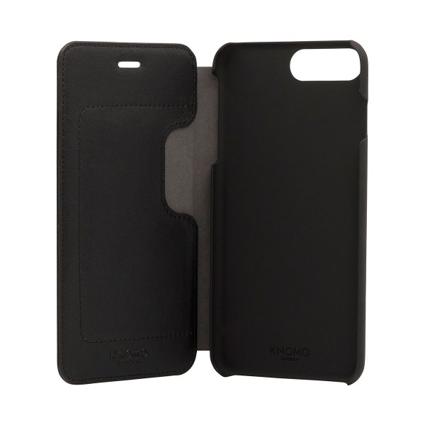 Knomo lædercover til iPhone 7 Plus, sort