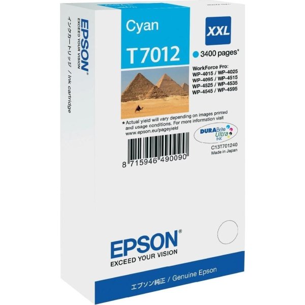 Epson nr.T7012/C13T70124010 blækpatron, blå, 3400