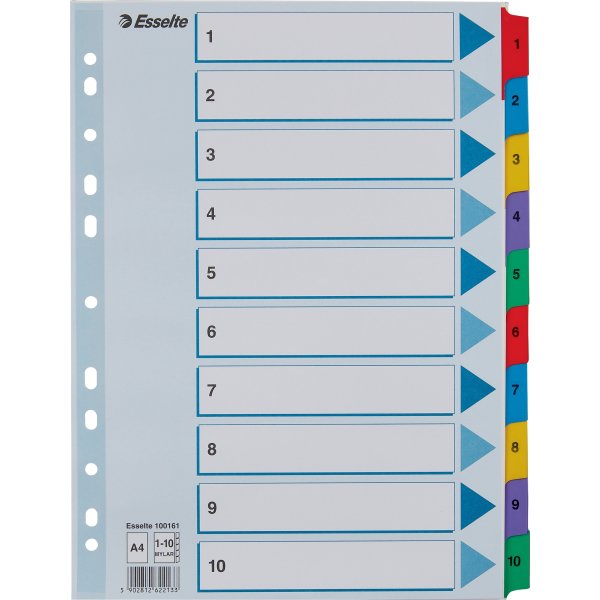 Esselte Mylar register A4, 1-10