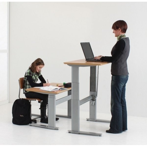 Flexo hæve/sænkebord 200 cm m/centerbue ahorn