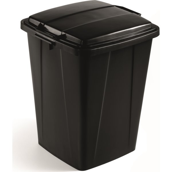 Låg affaldsspand 90 l, Sort