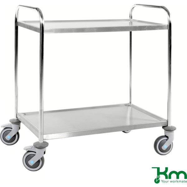 Highline Rustfrit Rullebord, 2 hylder,910x590x965
