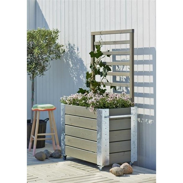 Plus Cubic Blomsterkasse 87x50x155 cm, Gråbrun