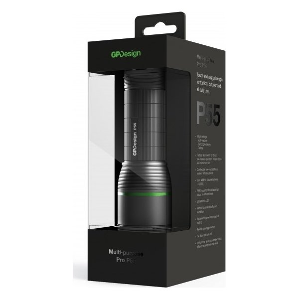 GP Design lommelygte Atlas, 400 lumen, P55, 13cm