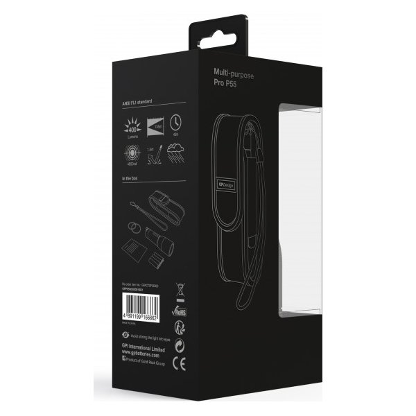 GP Design lommelygte Atlas, 400 lumen, P55, 13cm