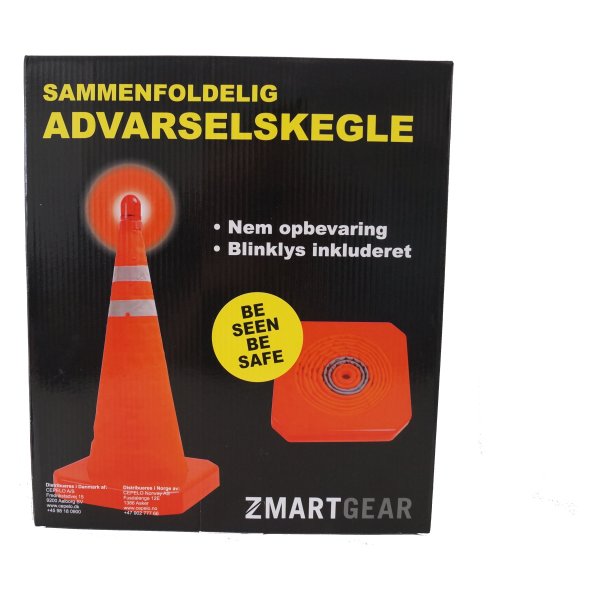 Zmartgear advarselskegle m. lys, Rød