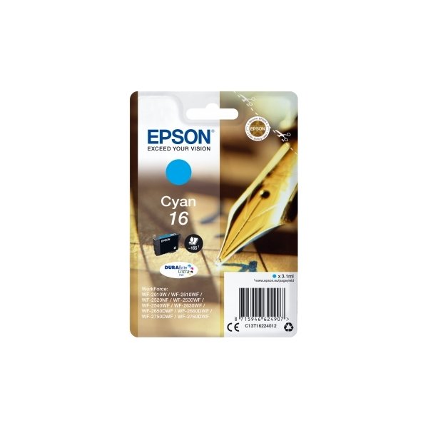 Epson T1622 Blækpatron, 165 sider, blå