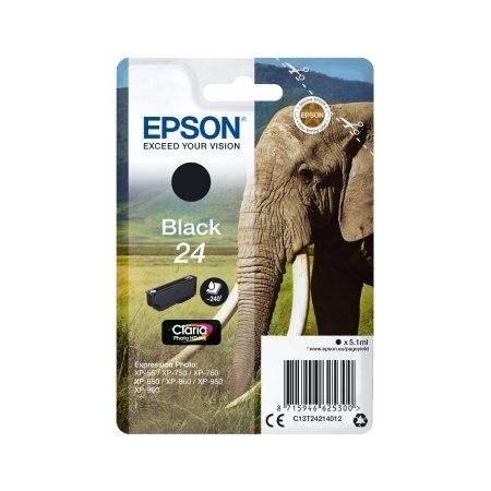 Epson C13T24214012 blækpatron, sort, 240s