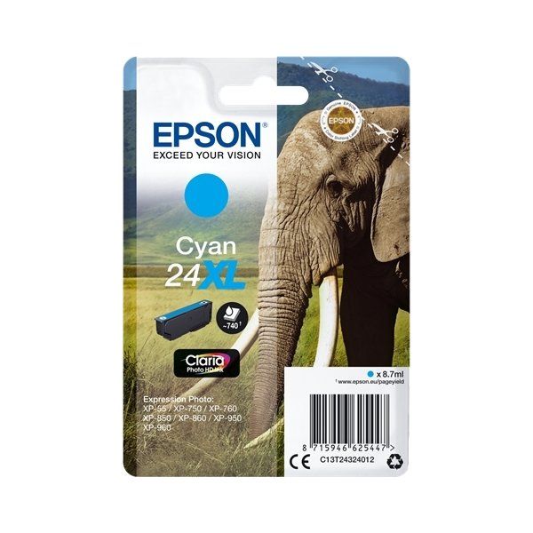Epson Nr.24XL blækpatron, blå