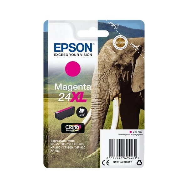 Epson Nr.24XL blækpatron, rød