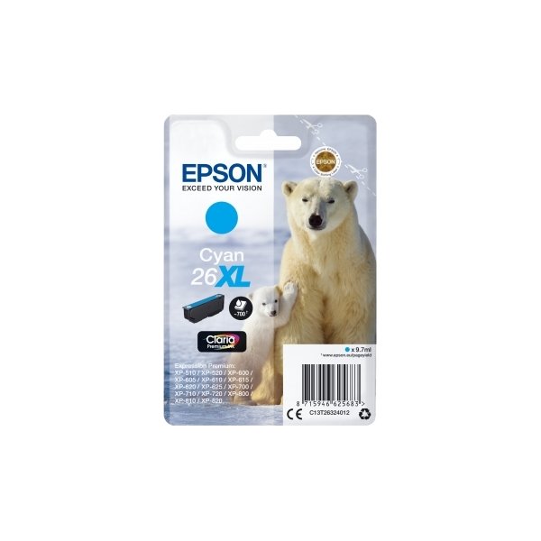 Epson T2632 XL blækpatron, 700s, blå