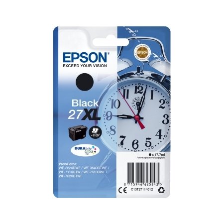 Epson 27XL blækpatron, sort, 1100 s.