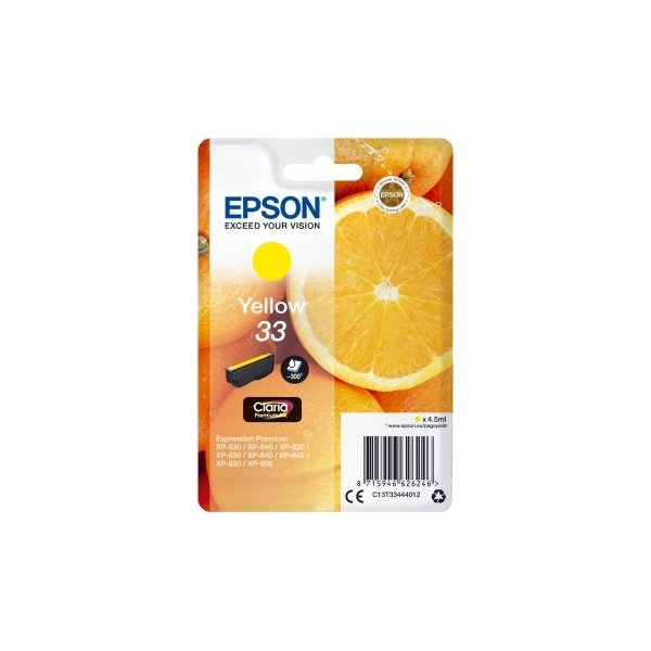 Epson 33 Blækpatron, gul