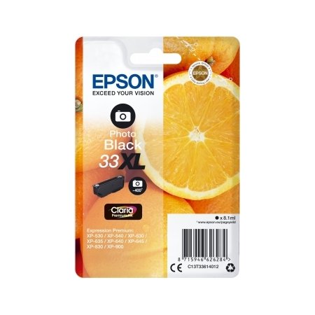 Epson 33XL blækpatron, foto-sort
