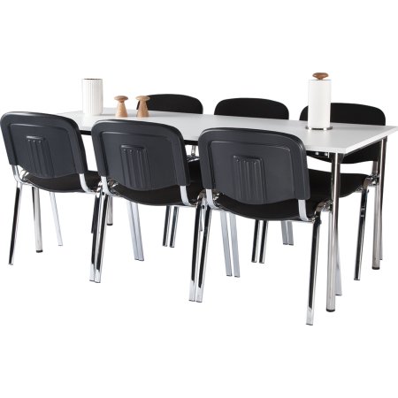 Casa Basic kantinesæt m. 6 stole og bord 180x80 cm