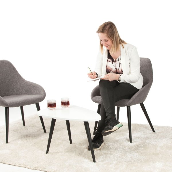 Bello Lounge bord, 70x50 cm, højde 30 cm, Hvid