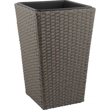 Josefine blomsterkrukke i brun polyrattan, H50 cm