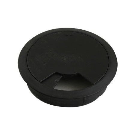 Kabelroset i sort plast, ø 80 mm