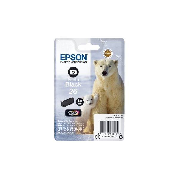 Epson nr.T2611/C13T26114022 blækpatron, foto sort