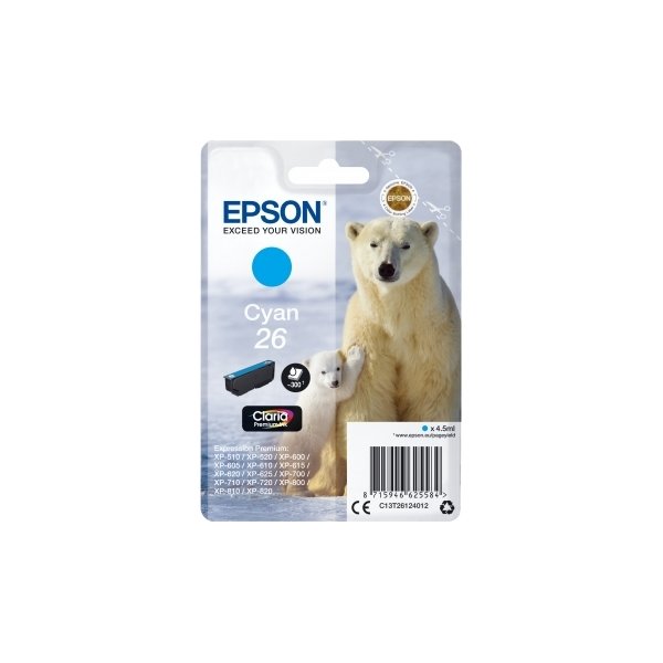 Epson nr.T2612/C13T26124022 blækpatron, blå, 300s