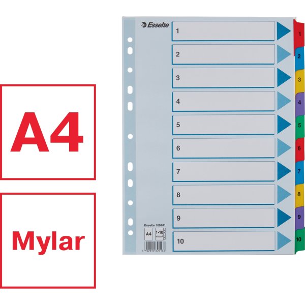 Esselte Mylar register A4, 1-10