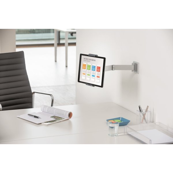 Durable fastmont. vægstander til iPad/tablet, alu