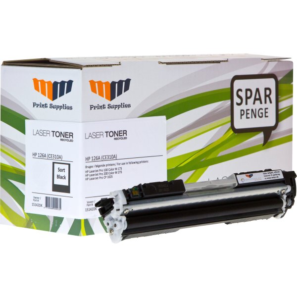 MM CE310A / 126A lasertoner, sort, 1200s