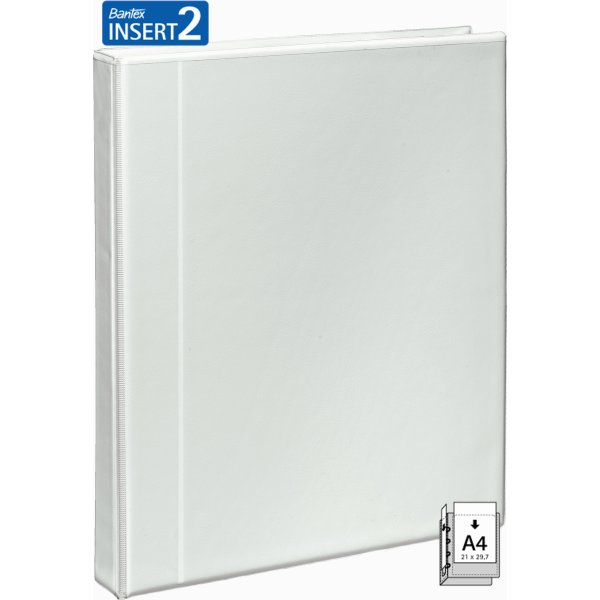 Bantex indstiksringbind 4 D-ringe, 35mm/20mm, hvid