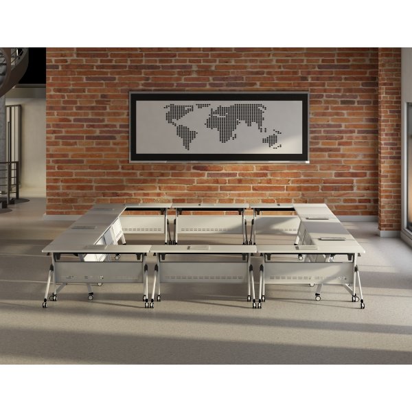 Flip-top bord 140x60 cm, Hvid