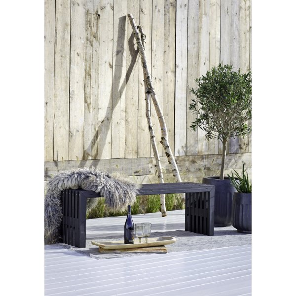 Plus Rustik Trallebænk, Sort, L 138 cm