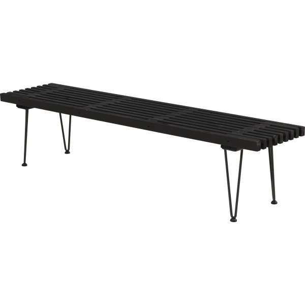 Plus Retro Trallebænk, Sort, L 220 cm