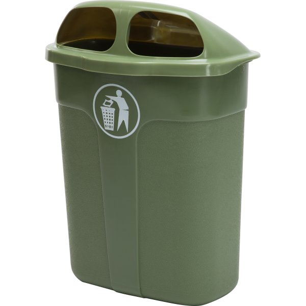 Affaldsbeholder i grøn, 60 liter - Udendørs