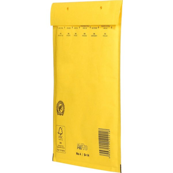 Airpro boblekuvert 250x350mm, gul