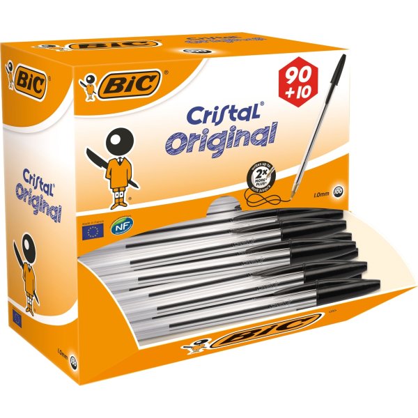 Bic Cristal kuglepen value pack, medium, sort